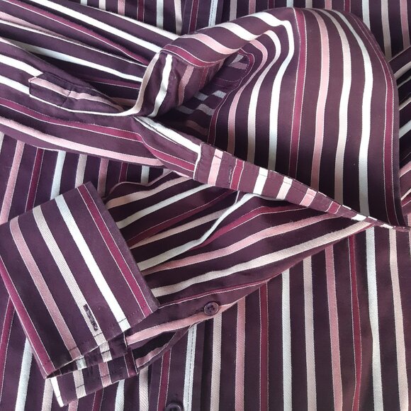 le chateau SZ L French Cuff Men's Cotton Striped Shirt ⚡️BUY 3 for $55⚡️ - Picture 6 of 13